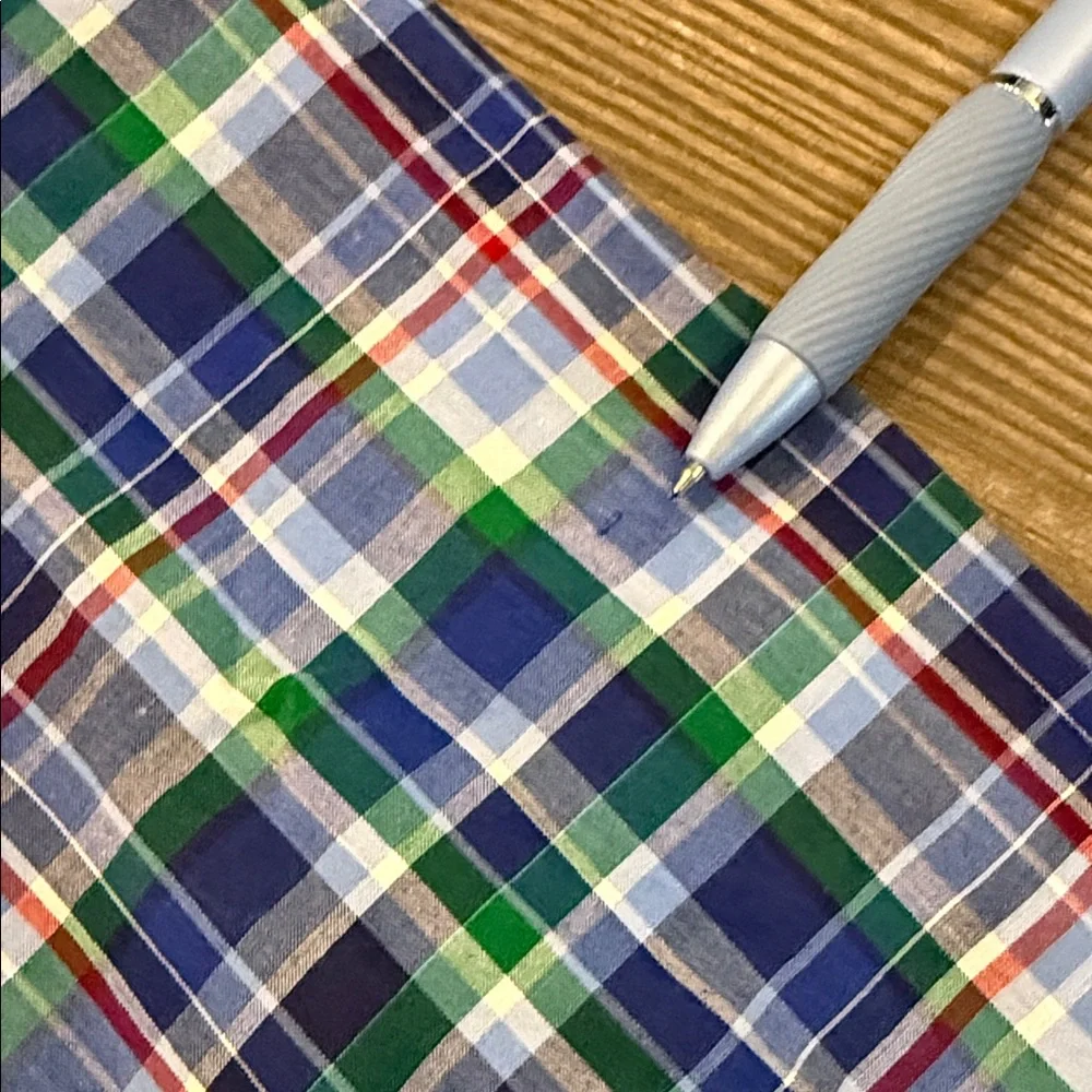 Polo Ralph Lauren Boys 7 Blue Green Plaid Cotton Long Sleeve Button Down Shirt